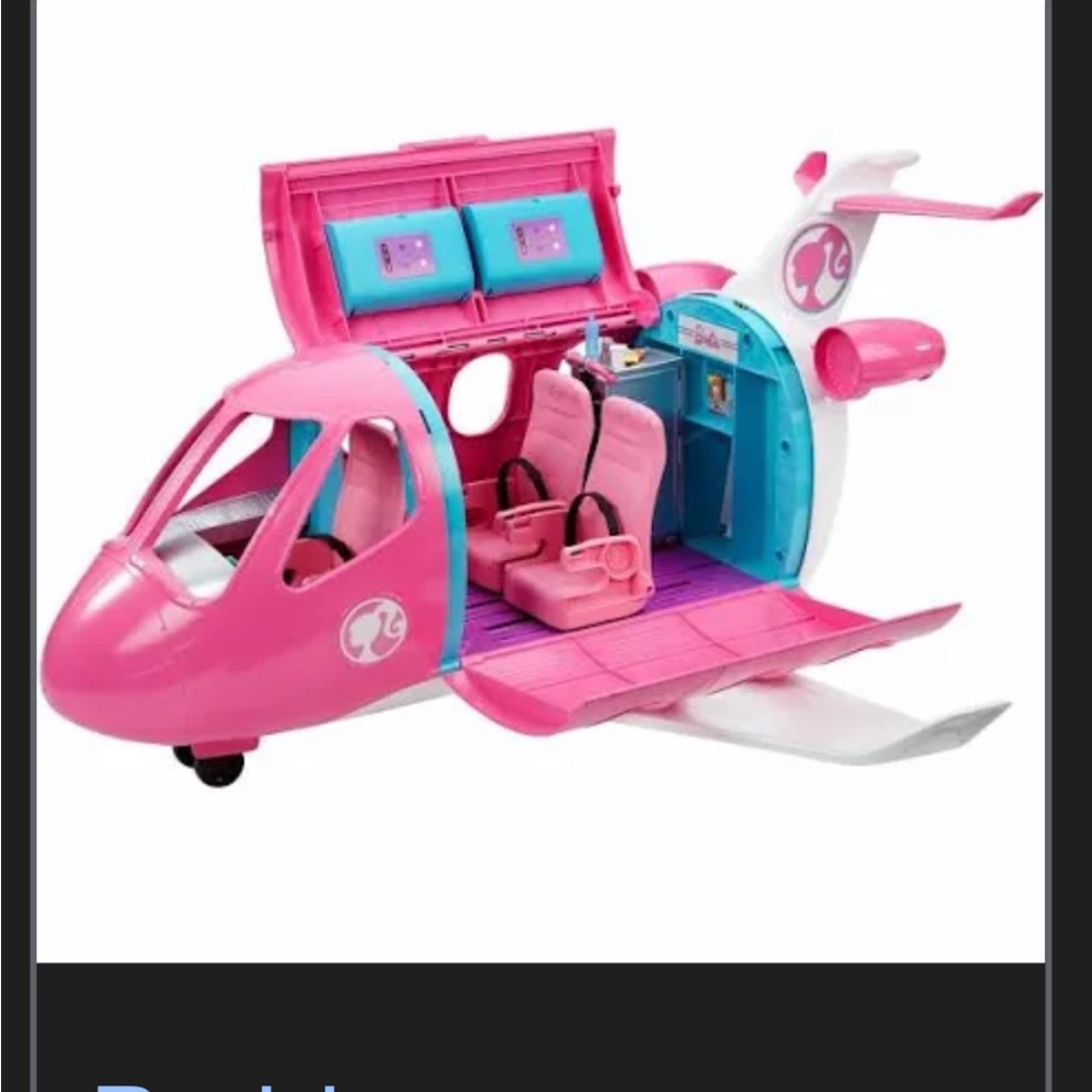 Pink and White Toy Airplane Playset Barbie